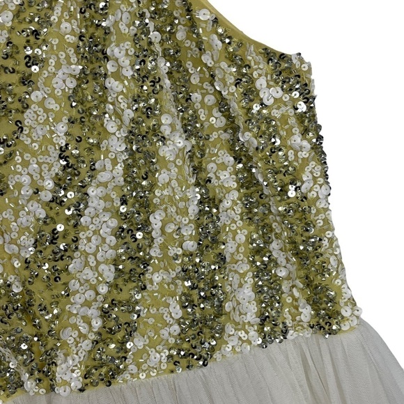 ASOS MAYA DELUXE SEQUIN MOCK NECK SLEEVELESS TULLE SKIRT MIDI BRIDESMAID DRESS - Picture 9 of 13